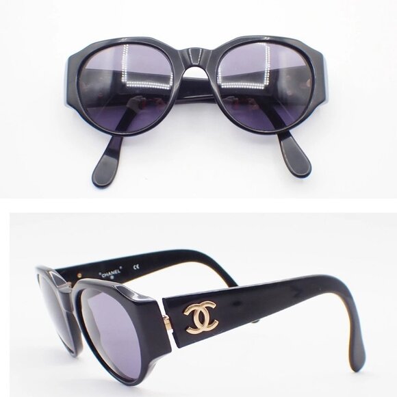 CHANEL CC Logo Sunglasses Eye Wear Plastic Black GHW 04151 Italy 62RL561 main image 4